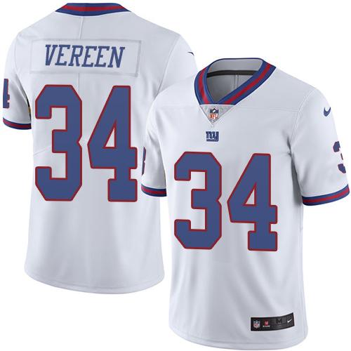 Nike Giants #34 Shane Vereen White Men's Stitched NFL Limited Rush Jersey - Click Image to Close